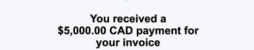 Payment received email, payer name hidden